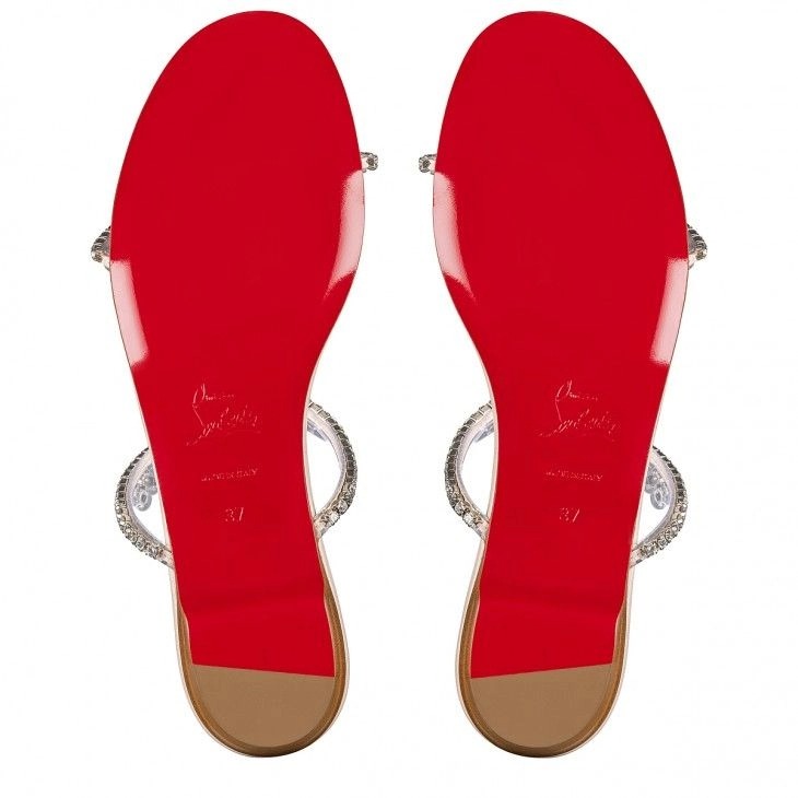 Christian Louboutin Just Queenie Mules PVC et Cuir Nappa Leche – Image 5