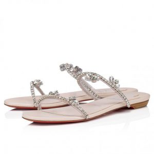 Christian Louboutin Just Queenie Mules PVC et Cuir Nappa Leche