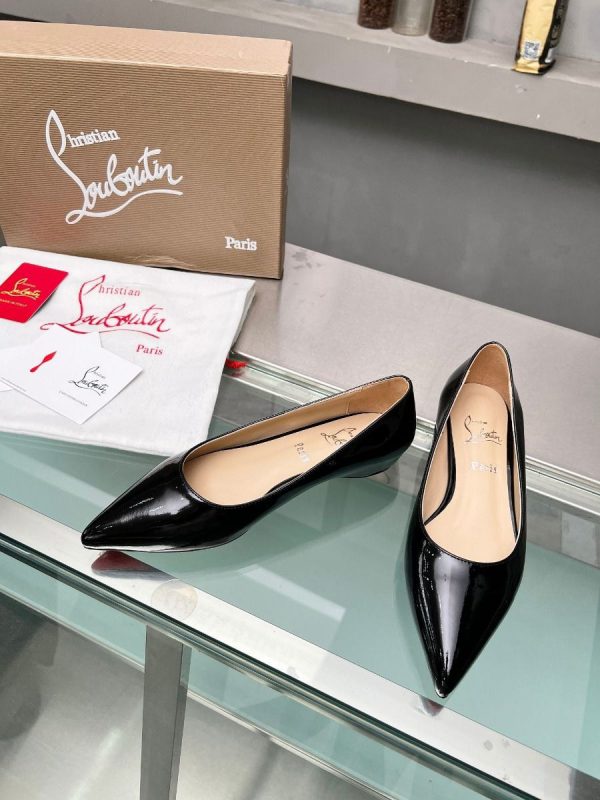 Christian Louboutin Kate Ballerines en Cuir Verni Noir – Image 2