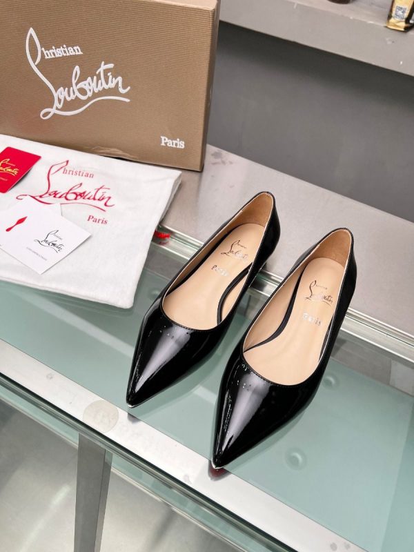 Christian Louboutin Kate Ballerines en Cuir Verni Noir – Image 4