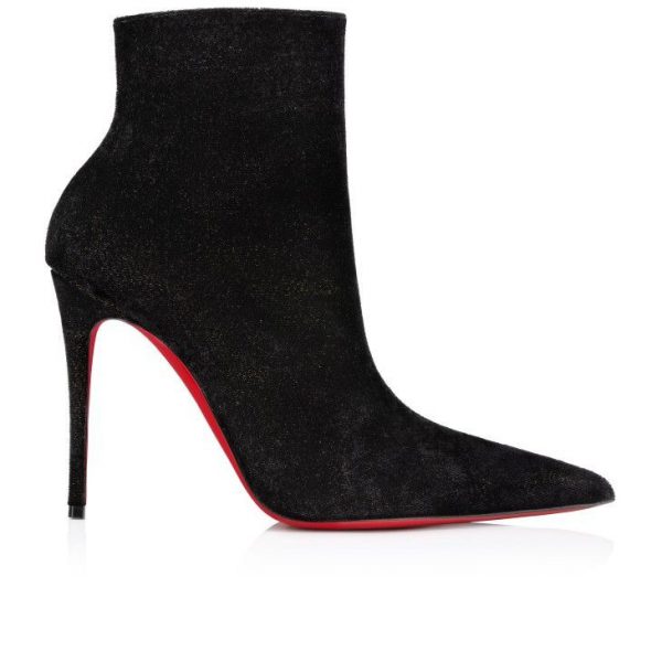 Christian Louboutin Kate Max Booty 100 mm Bottines Basses Velours d'Or Noir – Image 2