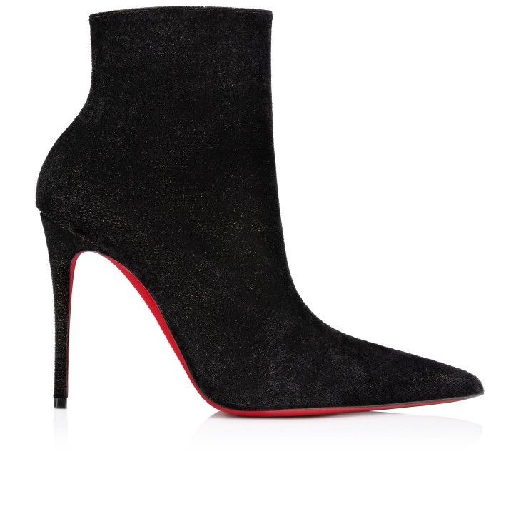 Christian Louboutin Kate Max Booty 100 mm Bottines Basses Velours d'Or Noir – Image 2