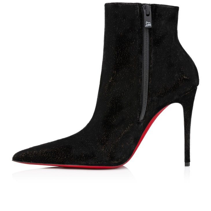 Christian Louboutin Kate Max Booty 100 mm Bottines Basses Velours d'Or Noir – Image 3
