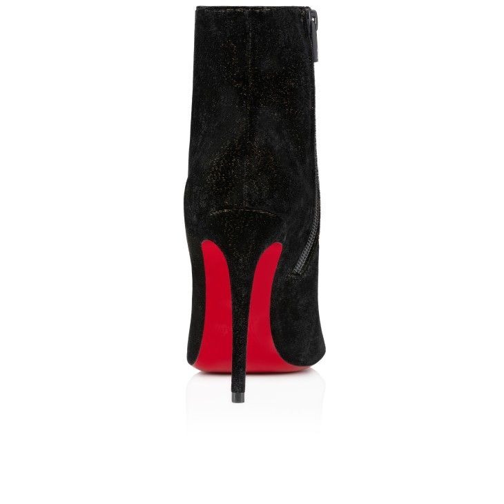 Christian Louboutin Kate Max Booty 100 mm Bottines Basses Velours d'Or Noir – Image 4