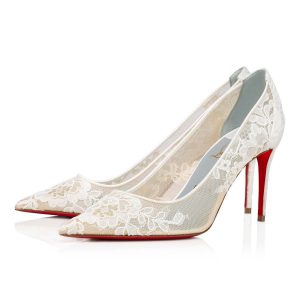 Christian Louboutin Lace 554 Escarpins 85mm Décolleté Blanc