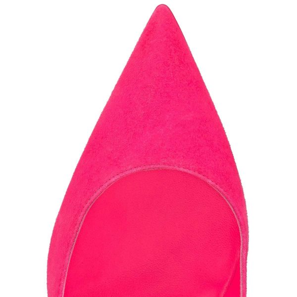 Christian Louboutin Lace Up Kate Escarpins 85mm Veau Velours Rose – Image 4