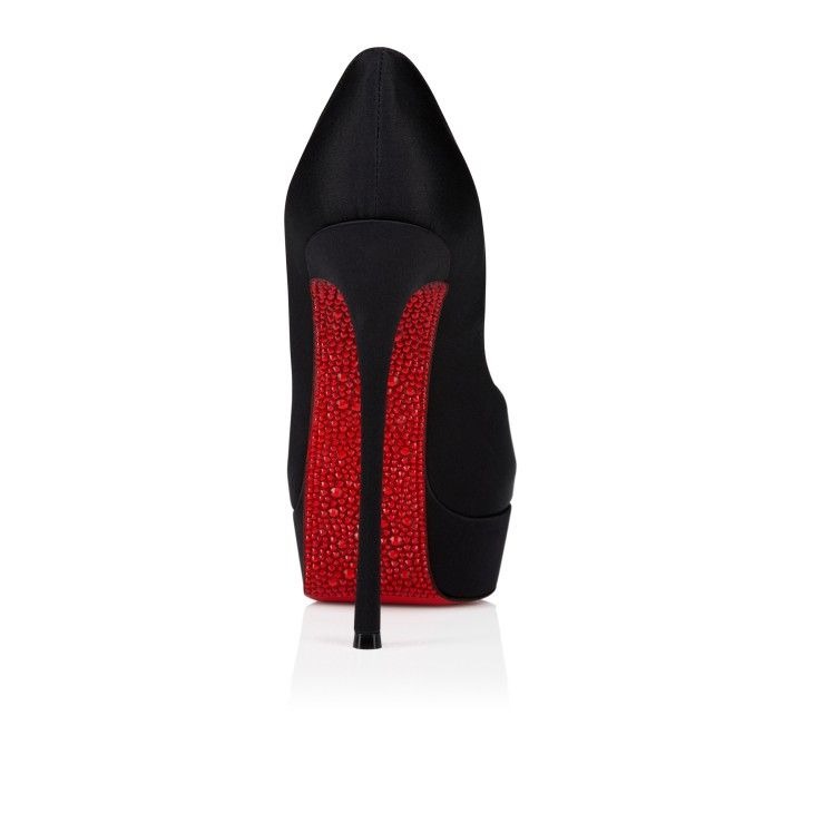 Christian Louboutin Lady Peep Suola Strass 150 mm escarpins satin crêpe noir – Image 3