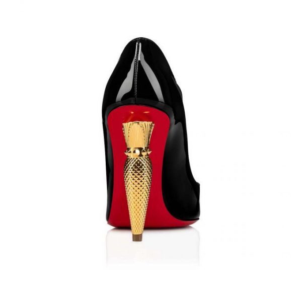 Christian Louboutin Lipchick escarpins 100 mm en cuir de veau verni noir – Image 3