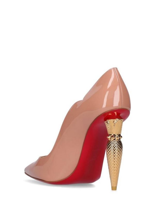 Christian Louboutin Lipchick escarpins 100 mm en cuir de veau verni nude – Image 4