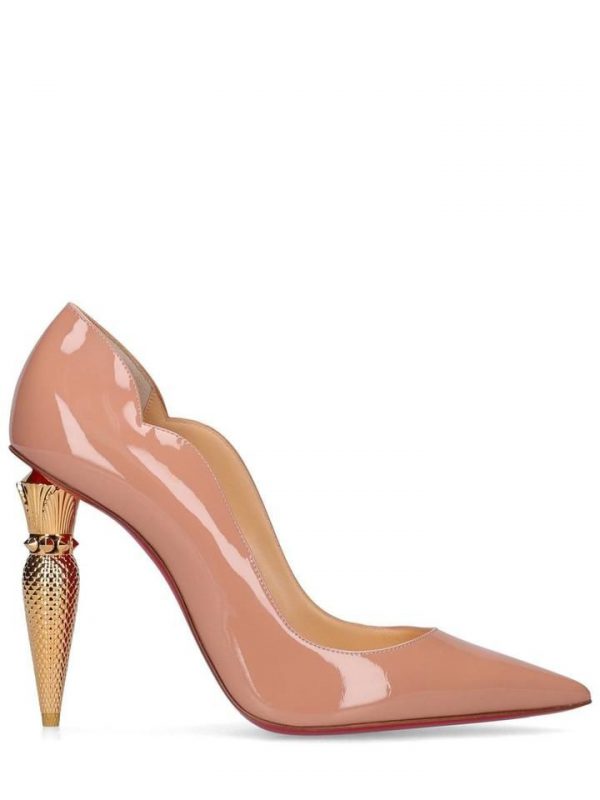 Christian Louboutin Lipchick escarpins 100 mm en cuir de veau verni nude – Image 2