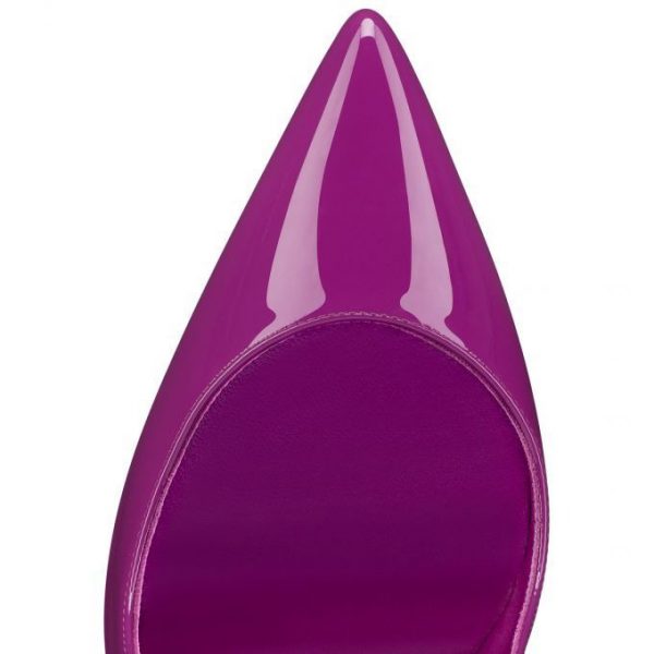 Christian Louboutin Lipchick escarpins 100 mm en cuir de veau verni violet – Image 3