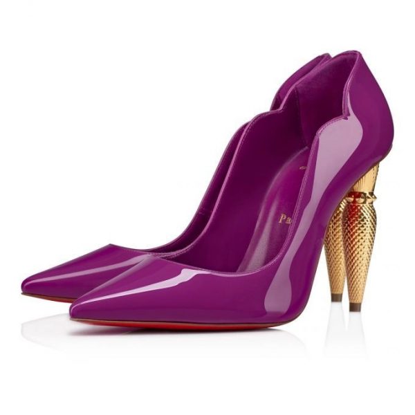 Christian Louboutin Lipchick escarpins 100 mm en cuir de veau verni violet