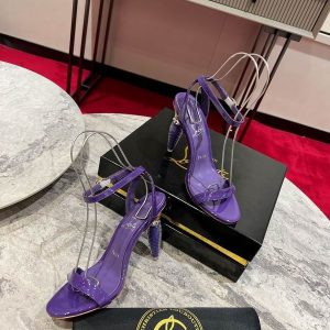Christian Louboutin Lipgloss Queen Sandales 100mm Cuir Verni Violet