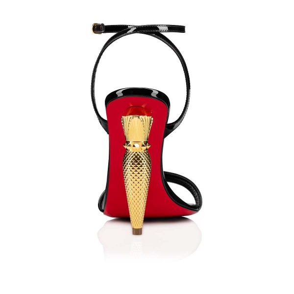 Christian Louboutin LipQueen Sandales en Cuir Verni Semelle Noir 100mm – Image 3