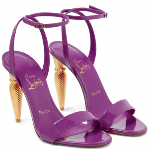 Christian Louboutin LipQueen Sandales en Cuir Verni Semelle Purple 100mm