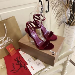 Christian Louboutin Lipqueen Sandales 100mm Velours Bourgogne