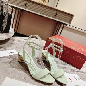 Christian Louboutin Lipsita Queen Sandales en Cuir Verni 55 Menthe