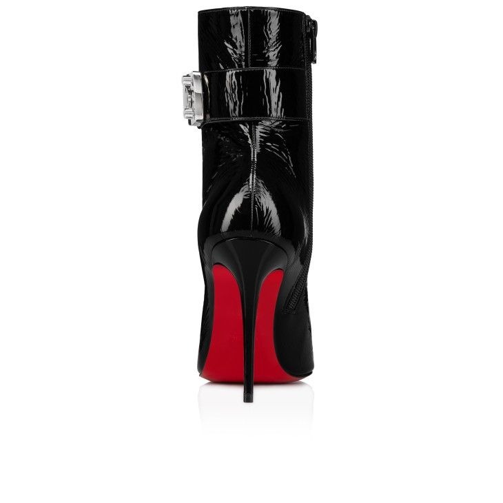 Christian Louboutin Lock Me Up Booty 100 mm Bottines Basses Verni Vog Noir – Image 3