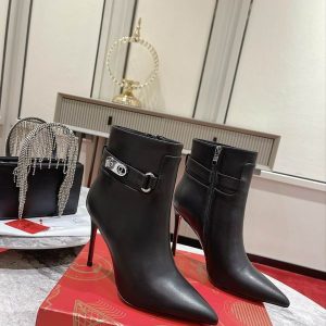 Christian Louboutin Lock So Kate Bottines 100mm Cuir de Veau Noir