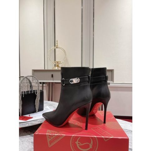 Christian Louboutin Lock So Kate Bottines 100mm Cuir de Veau Noir – Image 2