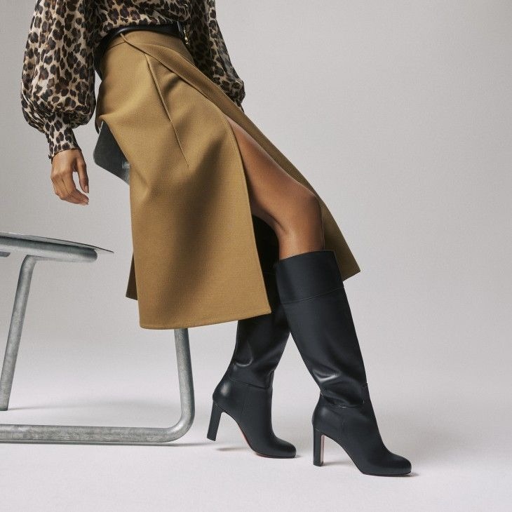 Christian Louboutin Loo Botta 85 Mm Bottes en Cuir de Veau Noir – Image 5