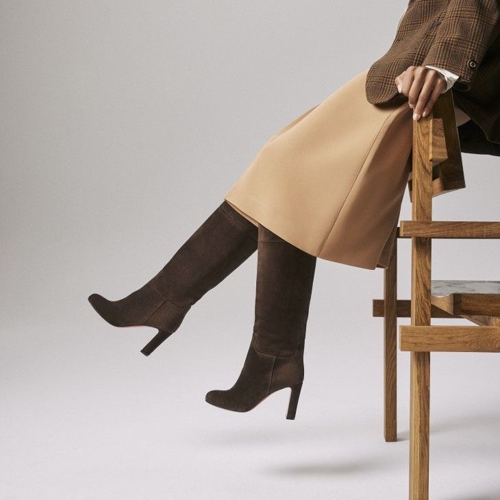 Christian Louboutin Loo Botta 85 Mm Bottes en Veau Velours Cosme – Image 4