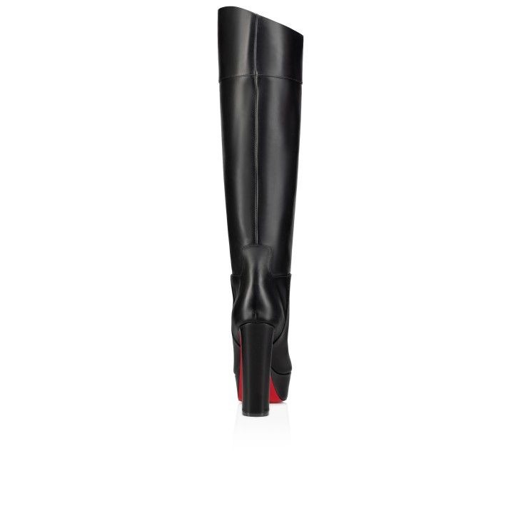Christian Louboutin Loo Botta Alta 130 Mm Bottes en Cuir de Veau Noir – Image 3