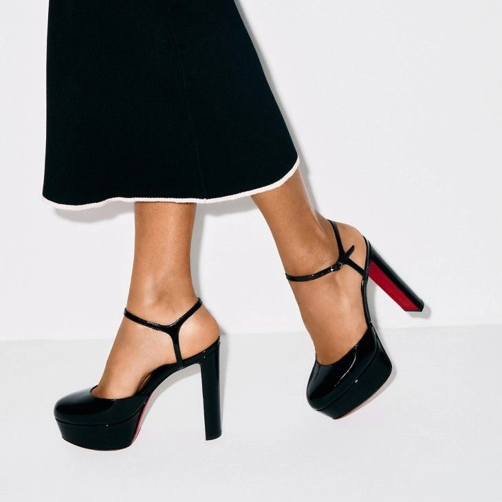 Christian Louboutin Loo Pump 130 mm escarpins cuir verni noir – Image 4