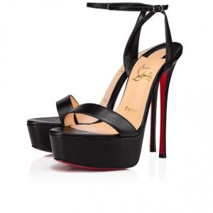 Christian Louboutin Loubi Queen Alta 150 mm sandales cuir nappa noir