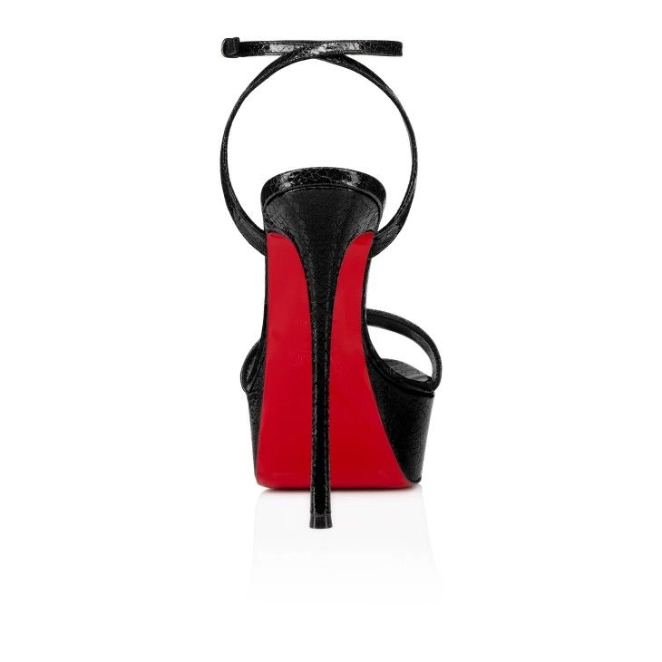 Christian Louboutin Loubi Queen Alta 150 mm sandales à brides cuir specchio étoilé noir – Image 2