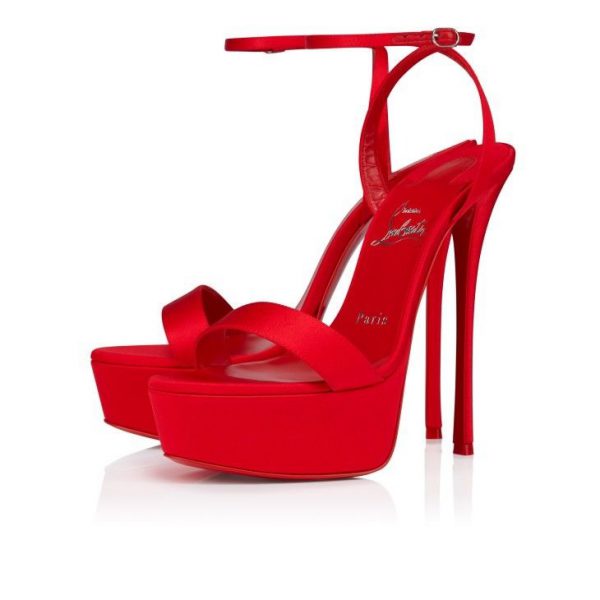 Christian Louboutin Loubi Queen Alta 150 mm sandales à brides satin crêpe Loubi
