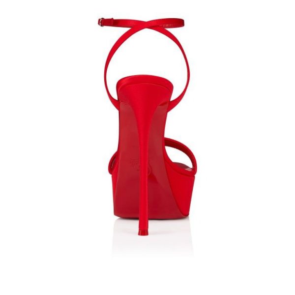 Christian Louboutin Loubi Queen Alta 150 mm sandales à brides satin crêpe Loubi – Image 3