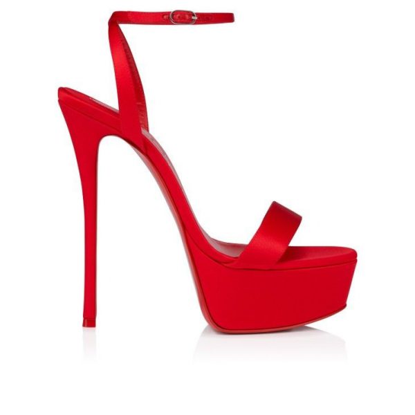 Christian Louboutin Loubi Queen Alta 150 mm sandales à brides satin crêpe Loubi – Image 4