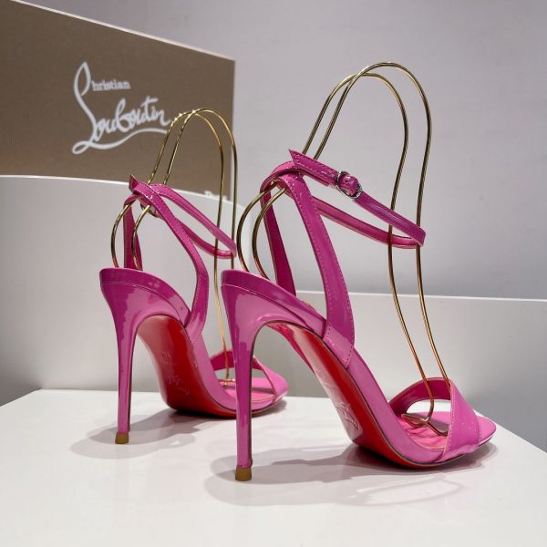 Christian Louboutin Loubigirl 100 mm Sandales en Cuir Verni Fuchsia – Image 6