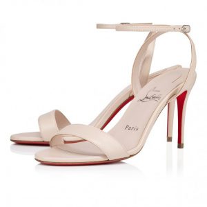 Sandales Christian Louboutin Loubigirl 85 mm en cuir nappa lait
