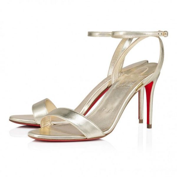 Christian Louboutin Loubigirl 85 Mm Sandales en Cuir Platine