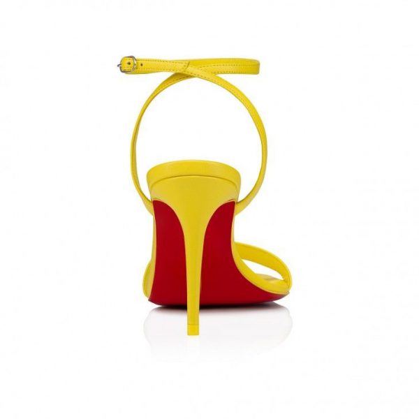 Christian Louboutin Loubigirl 85 Mm Sandales en Cuir Nappa Jaune Queen – Image 3