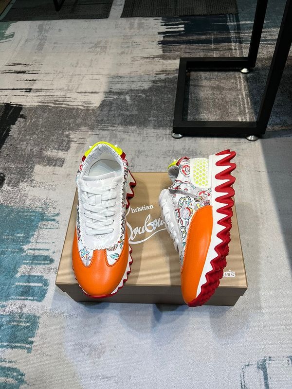 Christian Louboutin Loubishark Donna Baskets Femme avec Monogramme Blanc – Image 3