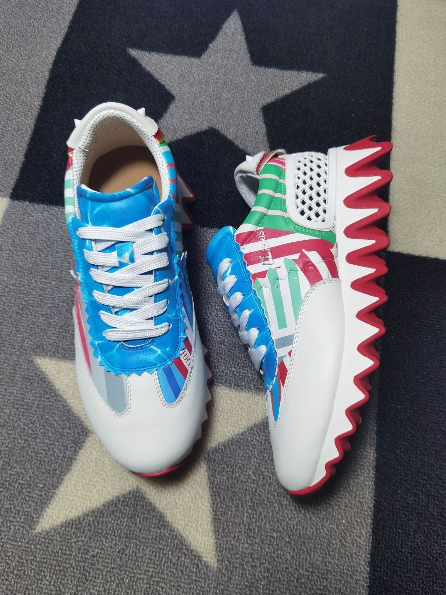 Christian Louboutin Baskets Plates Femme Loubishark Donna Cuir de veau Multicolore – Image 2