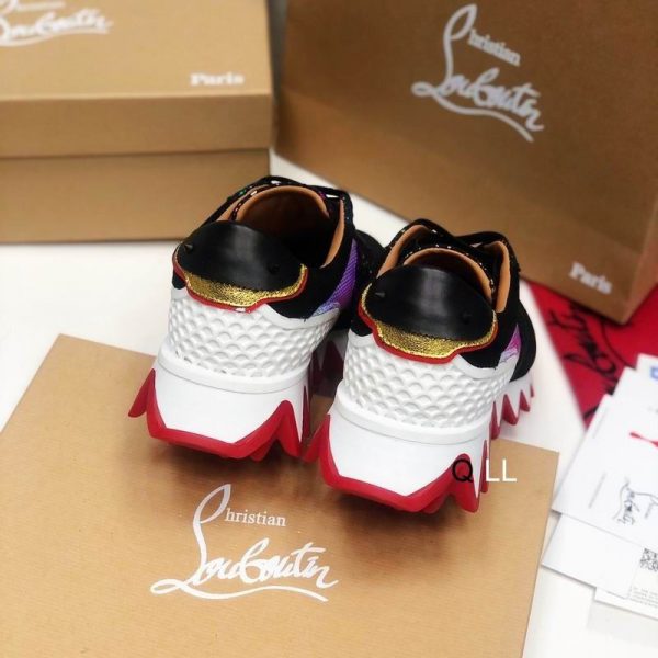 Christian Louboutin Baskets Plates Femme Loubishark Donna Cuir et Suédé Multicolore – Image 3