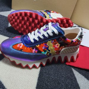 Christian Louboutin Baskets Plates Femme Loubishark Donna Imprimé mixte Multicolore