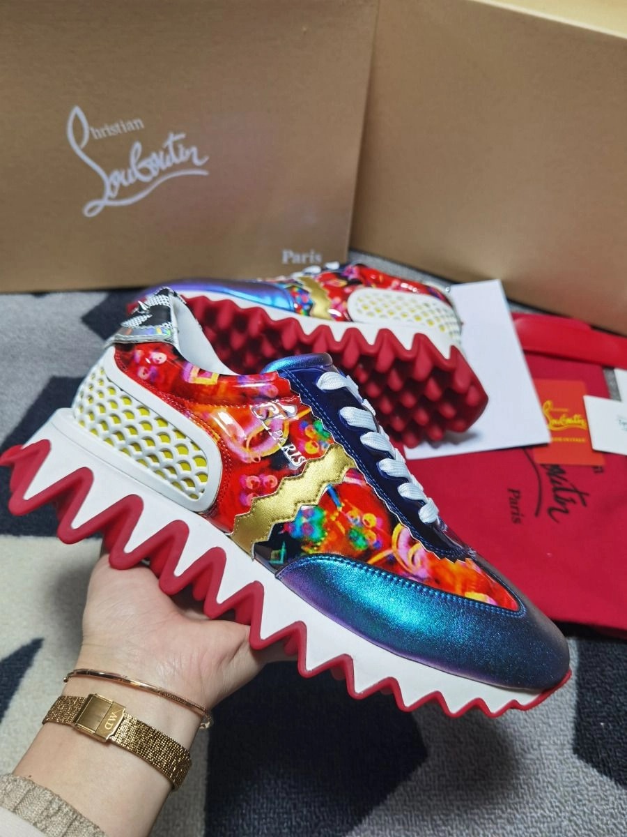Christian Louboutin Baskets Plates Femme Loubishark Donna Imprimé mixte Multicolore – Image 3