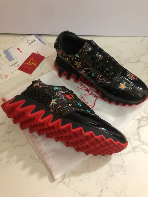 Christian Louboutin Baskets Femme Loubishark Donna Cuir verni Multicolore – Image 5