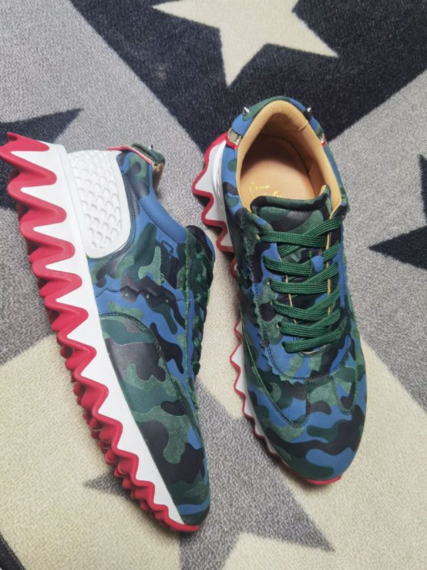 Christian Louboutin Baskets Plates Femme Loubishark Donna Camouflage Veau velours Multi – Image 2