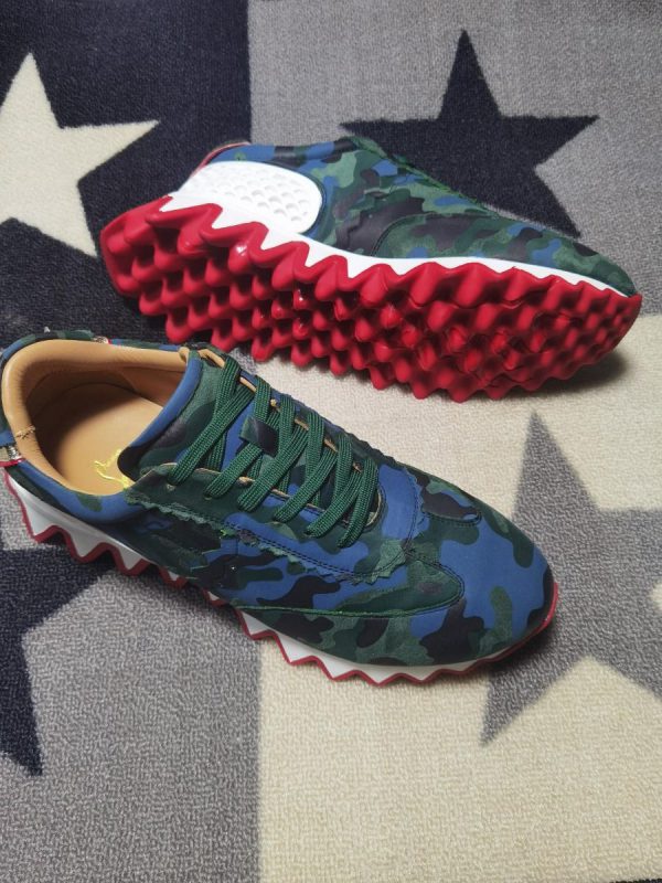 Christian Louboutin Baskets Plates Femme Loubishark Donna Camouflage Veau velours Multi – Image 3