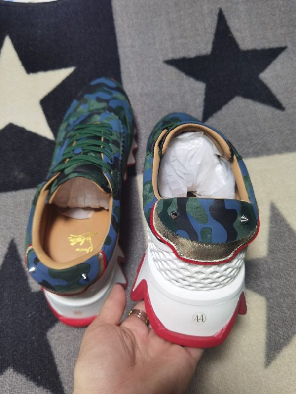 Christian Louboutin Baskets Plates Femme Loubishark Donna Camouflage Veau velours Multi – Image 4