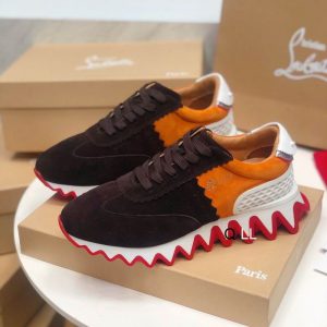 Christian Louboutin Baskets Femme Loubishark Cuir suédé Multicolore
