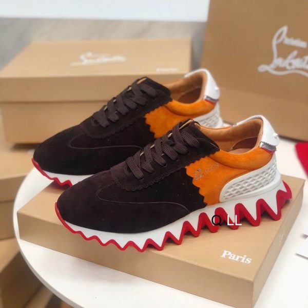 Christian Louboutin Baskets Femme Loubishark Cuir suédé Multicolore