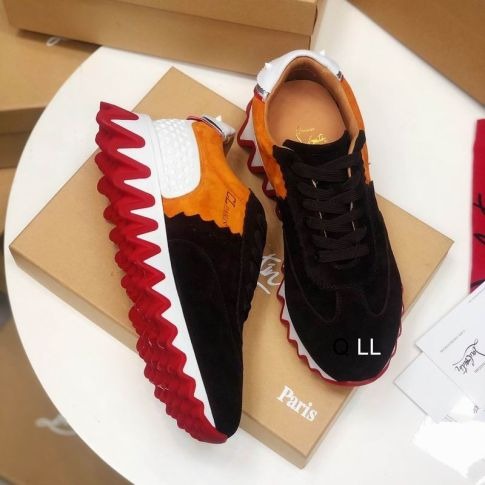 Christian Louboutin Baskets Femme Loubishark Cuir suédé Multicolore – Image 2