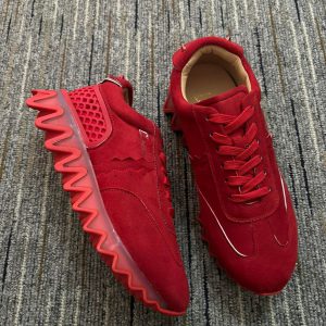 Christian Louboutin Baskets Femme Loubishark Cuir suédé Rouge